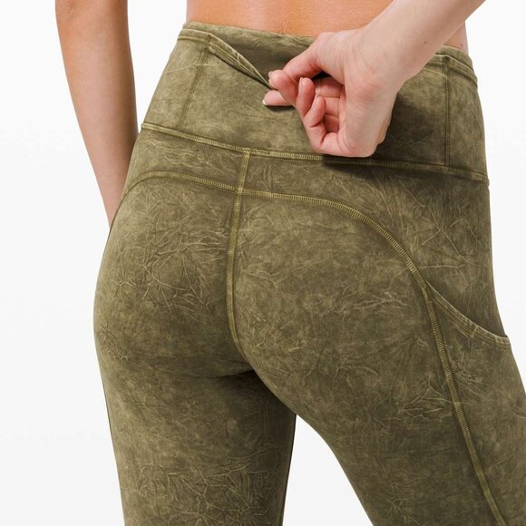 Lululemon Fast and Free High Rise Tight 25" Ice Wash Moss Green - Picture 3 of 11